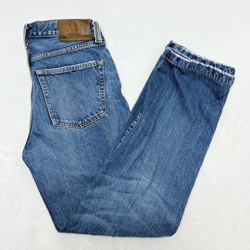 Moussy Vintage Button Fly Straight Leg Blue Jeans Size 26 Made in Japan Model